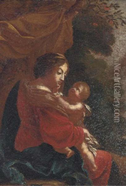 The Virgin And Child Oil Painting - Aubin Vouet