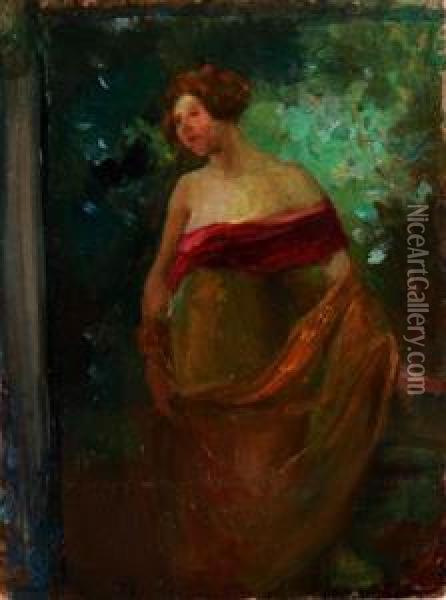 In The Garden Oil Painting - Clara Weaver Parrish