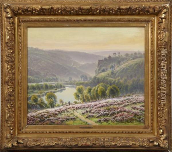Paysage De Bruyeres Oil Painting - Gaston Anglade