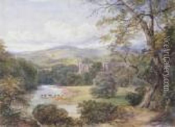 Bolton Abbey Oil Painting - David Cox