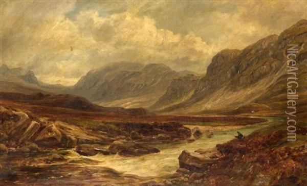 On The Lonan, Sutherland Oil Painting - Arthur Perigal the Younger