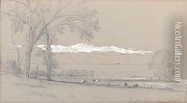Rocky Mountains Near Denver Oil Painting - John William Casilear