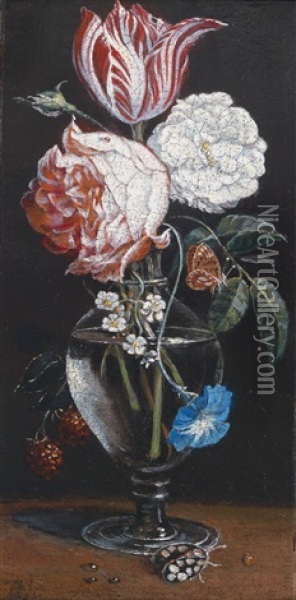 Blumenstillleben In Einer Glasvase Oil Painting - Daniel Seghers
