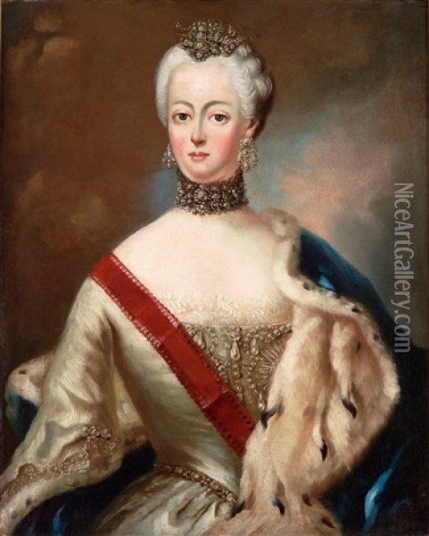 Kejsarinnan Katarina Ii Av Ryssland Oil Painting - Johann Baptist Lampi the Elder