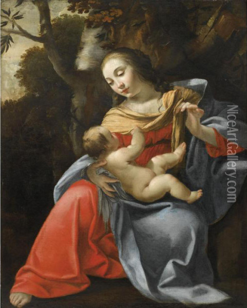 Madonna And Childi Oil Painting - Aubin Vouet