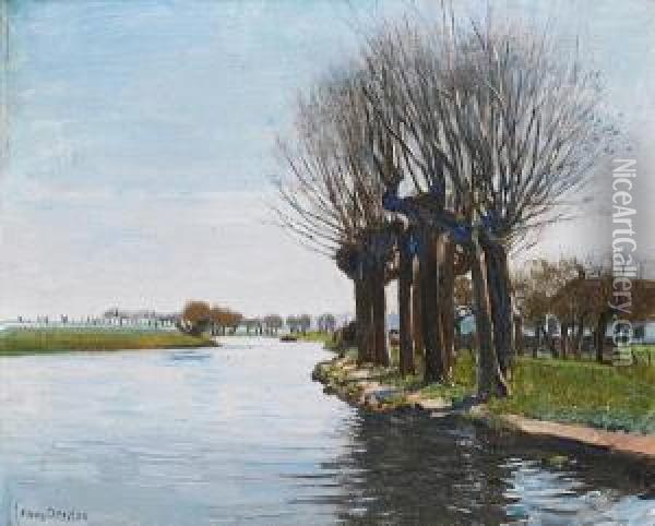 Pollarded Willows Oil Painting - Frans David Oerder