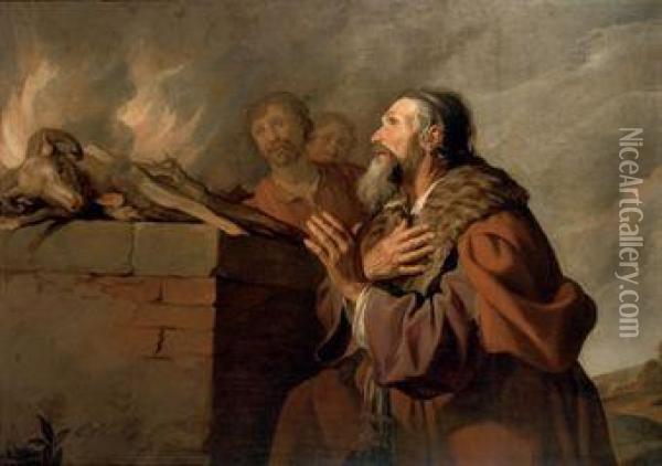 Abraham's Sacrifice Oil Painting - Jacob Adriaensz Backer