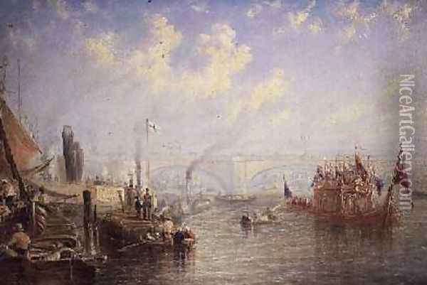 The Thames Near London Bridge Oil Painting - Francis Moltino