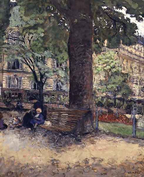 The Square at Vintimille, c.1925 Oil Painting - Jean-Edouard Vuillard
