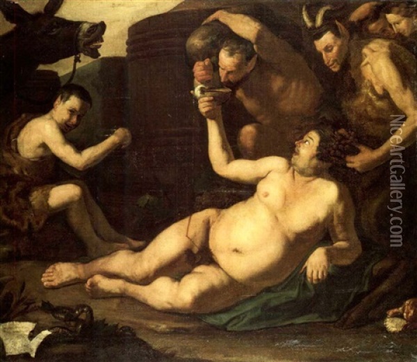 Drunken Silenus Oil Painting - Jusepe de Ribera