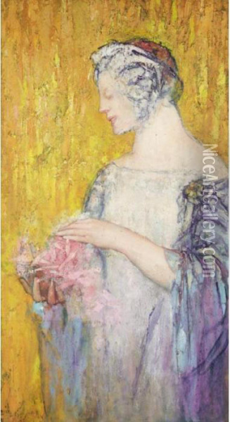 Femme Au Parfume Oil Painting - Pierre Amedee Marcel-Beronneau