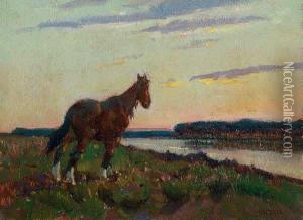 Cavallo Oil Painting - Giulio Cesare Vinzio