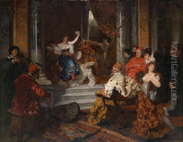Carnevale Nel Palazzo Ducale A Venezia Oil Painting - Carl Ludwig Friedrich Becker