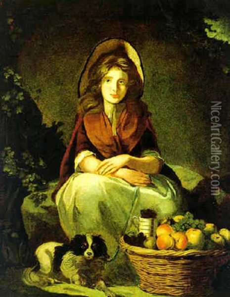 Die Junge Obstverkauferin Oil Painting - James (Thomas J.) Northcote