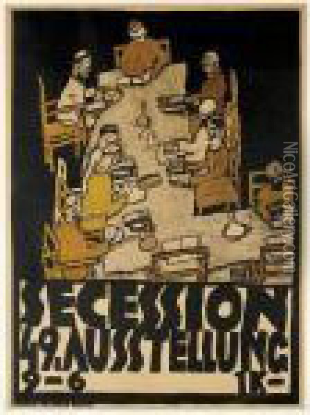 Secession 49, Ausstellung Plakat (kallir 15) Oil Painting - Egon Schiele