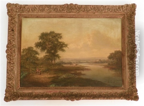 Landscape With Figures Oil Painting - William (of Plymouth) Williams