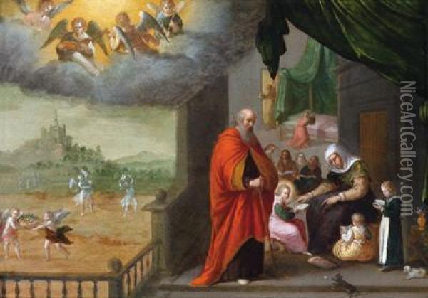 La Sacra Famiglia Patrona Di Una Collegiata Oil Painting - Friedrich Sustris