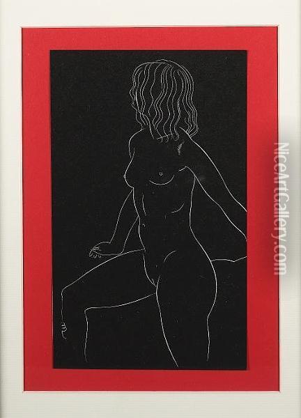 Female Nude, Seated (skelton P948) Oil Painting - Eric Gill