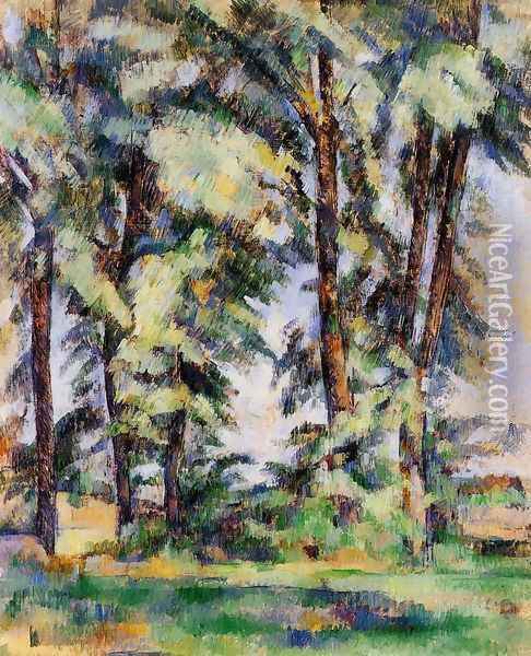 Large Trees At Jas De Bouffan Oil Painting - Paul Cezanne