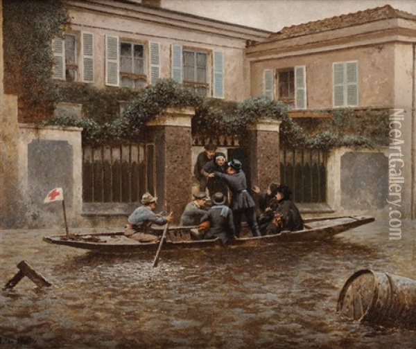 Les Inondations De 1910 Oil Painting - Jules Didier