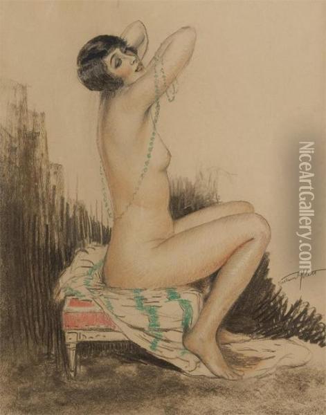 Femme Nue Assise Oil Painting - William Albert Ablett