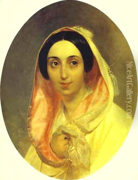 Portrait of Princess Bagration Oil Painting - Jules-Elie Delaunay