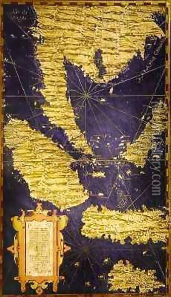 Map of the Bay of Bengal, the China Sea and Java Oil Painting - Stefano Bonsignori