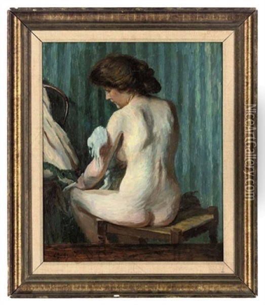 A Nude At Her Toilet Oil Painting - Charles-Jean Agard