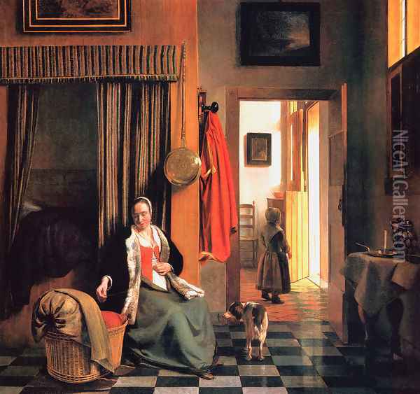 The Mother Oil Painting - Pieter De Hooch