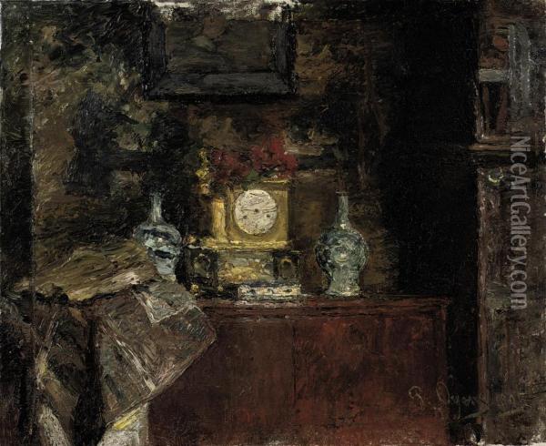 The Corner Of An Interior Oil Painting - Pieter Oyens