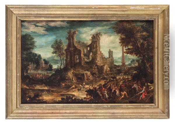 Paesaggio Con La Vendita Di Giuseppe Oil Painting - Giovanni Battista della Rovere