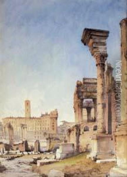 I Fori Imperiali A Roma Oil Painting - Gabriele Carelli
