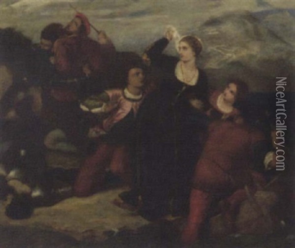 The Arrest Of Carrara At Ventimiglia Oil Painting - Frederick Richard Pickersgill