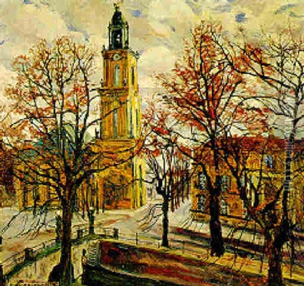 Die Garnisonskirche In Potsdam Oil Painting - Philipp Franck