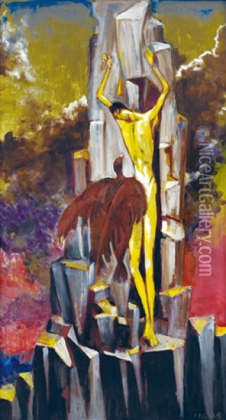 Prometheus Oil Painting - Vaclav Pokorny