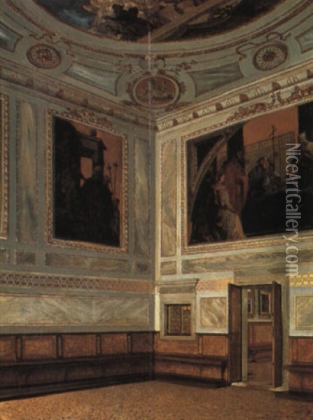 Fra Dogepaladset I Venedig Oil Painting - Josef Theodor Hansen