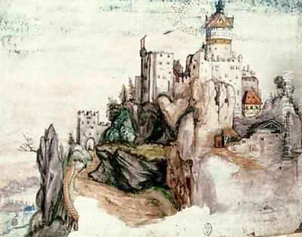 Fortified Castle Oil Painting - Durer or Duerer, Albrecht