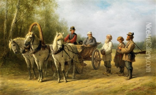 Die Gefasten Wilderer Oil Painting - Wilhelm Amandus Beer