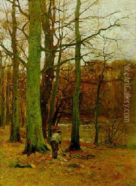 The Woodcutter Oil Painting - Charles Paul Gruppe