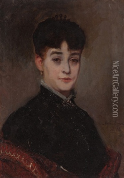 Retrato De Joven Dama Oil Painting - Emilio Sala Frances