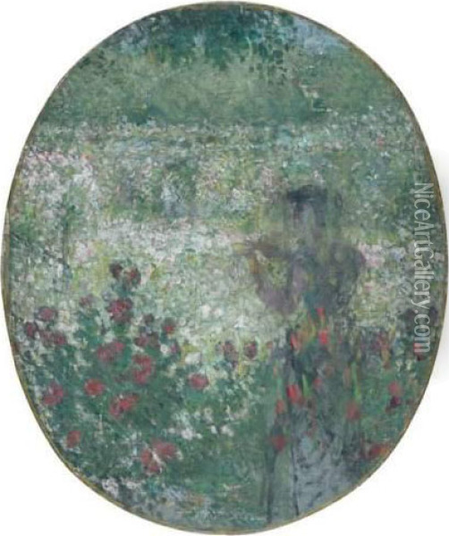 Au Jardin Oil Painting - Ernest Quost