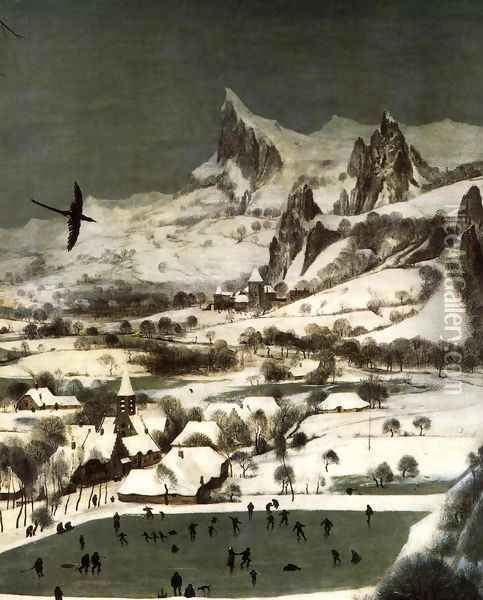 The Hunters in the Snow (detail) 1565 Oil Painting - Jan The Elder Brueghel