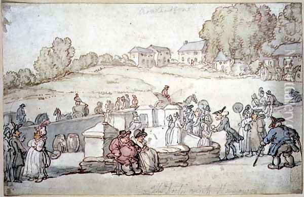 The Doctor Visits Harrowgate sic from the Dr. Syntax series, 1812-21 Oil Painting - Thomas Rowlandson