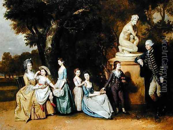 The Matthew Family of Felix Hall Oil Painting - Johann Zoffany