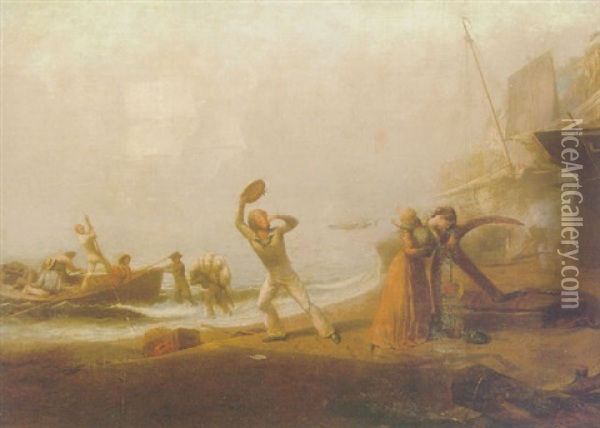 A Seaman's Farewell Oil Painting - Francis Danby