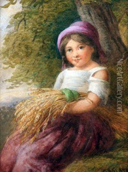 The Young Harvester Oil Painting - Charles Henry Slater
