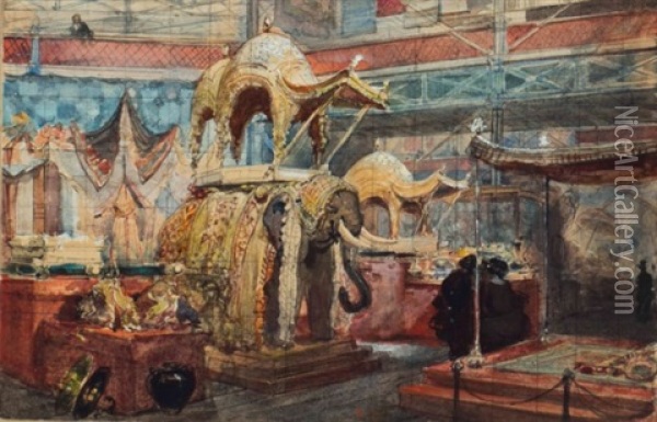 The Indian Stand At The Great Exhibition Of 1851 Oil Painting - Eugene Louis Lami