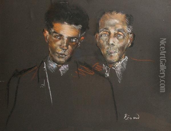 Study Of Two Men Oil Painting - Christian Berard