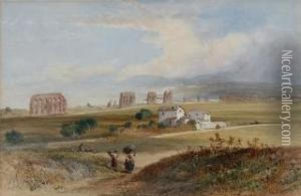 Veduta Della Campagna Romana Oil Painting - Henry Parsons Riviere