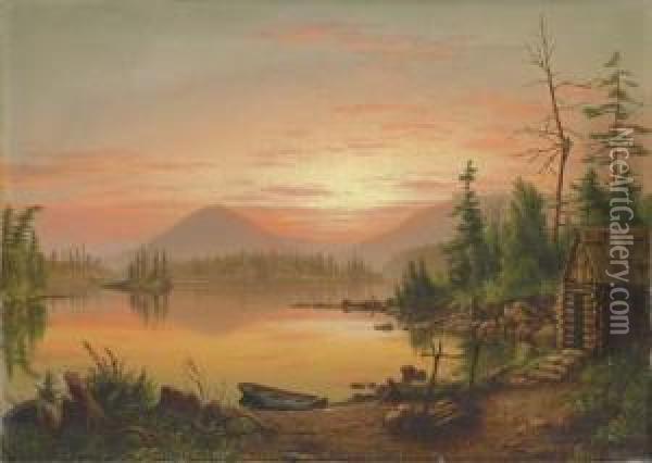 Adirondack Lake Oil Painting - Levi Wells Prentice
